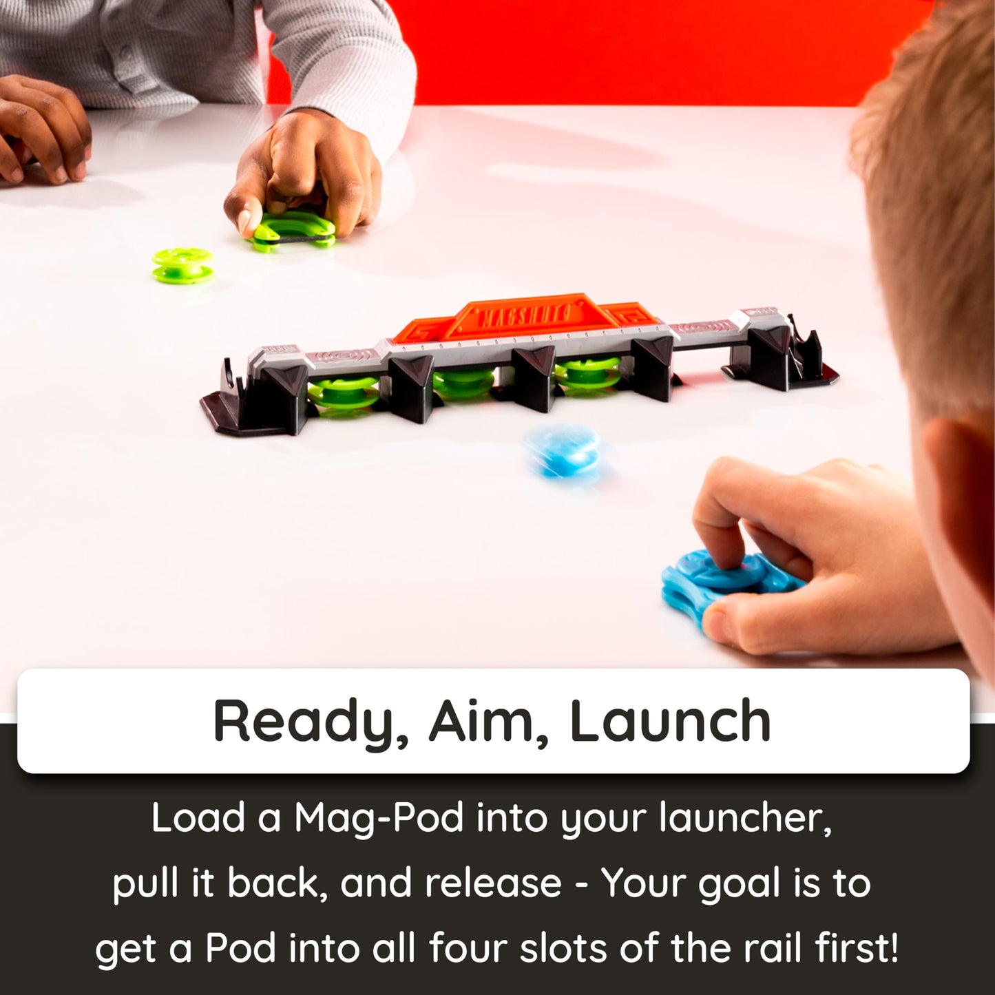 Fat Brain Toys Magshuto Knockout Rail – Magnetic Trick Shot Game for 6+