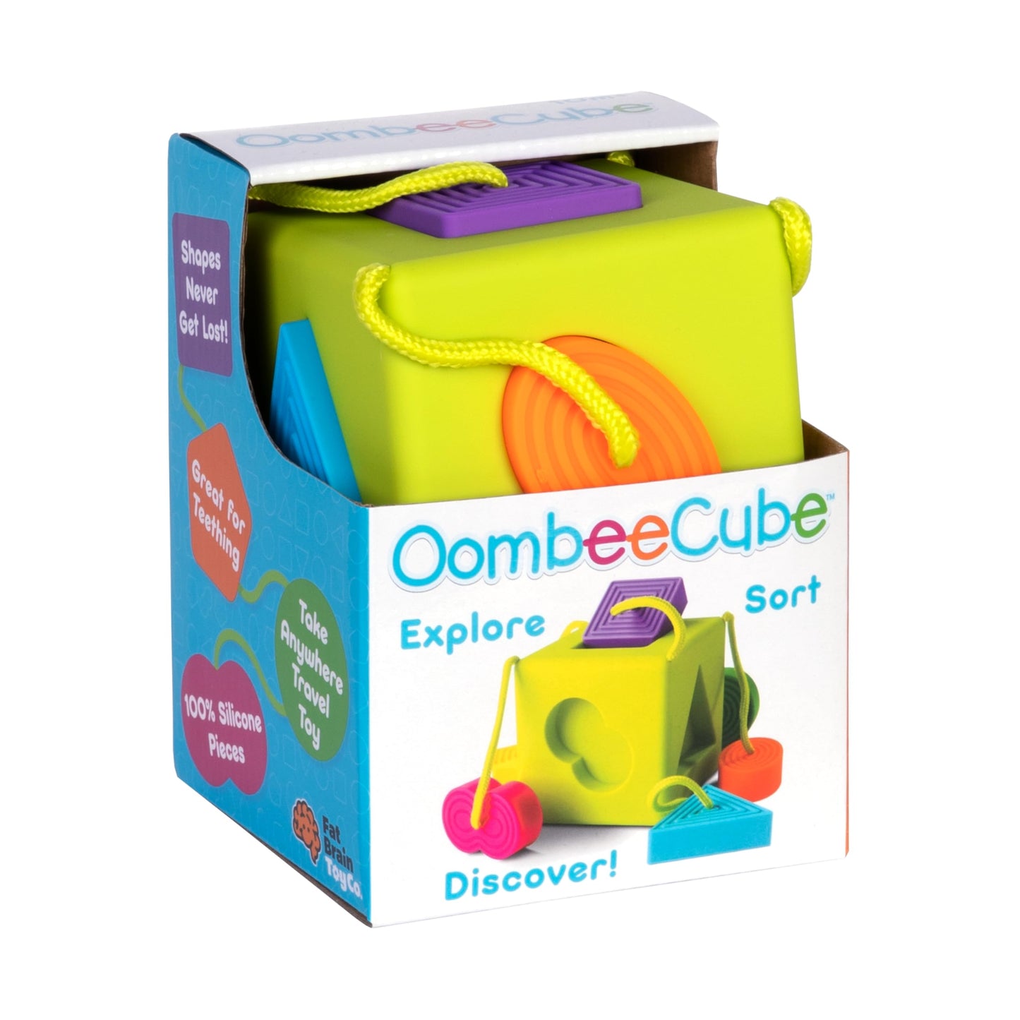 Fat Brain Toys OombeeCube – Travel-Friendly Shape Sorter for Toddlers and Babies