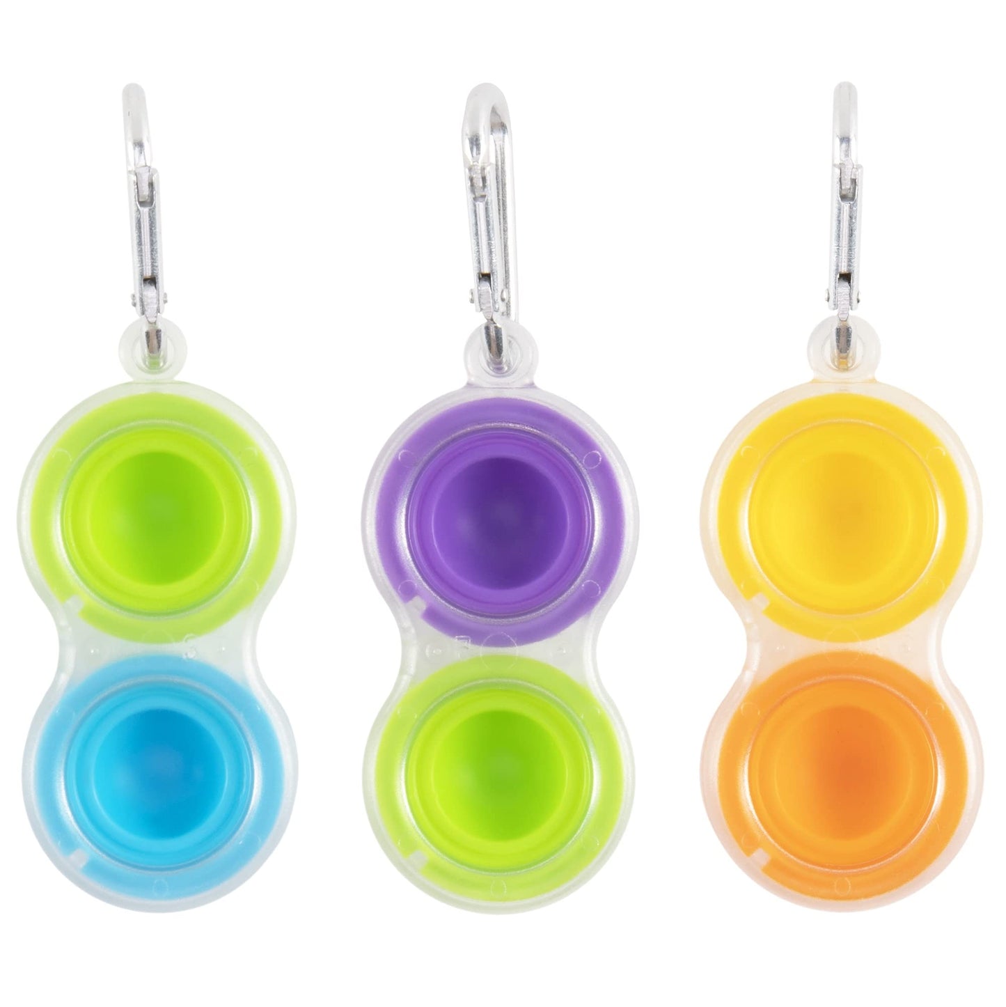Fat Brain Toys Simpl Dimpl Clear 3 Pack – Popping Fidget Keychains for Kids & Adults