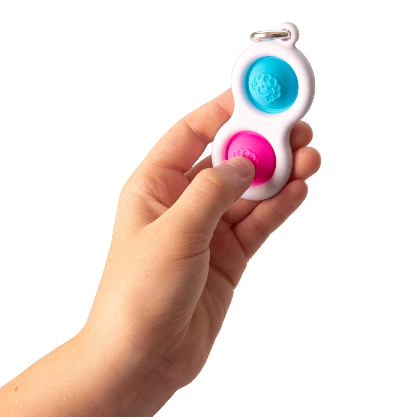 Fat Brain Toys Simpl Dimpl - Blue/Pink | Silent, Portable Fidget Toy for Focus and Calm