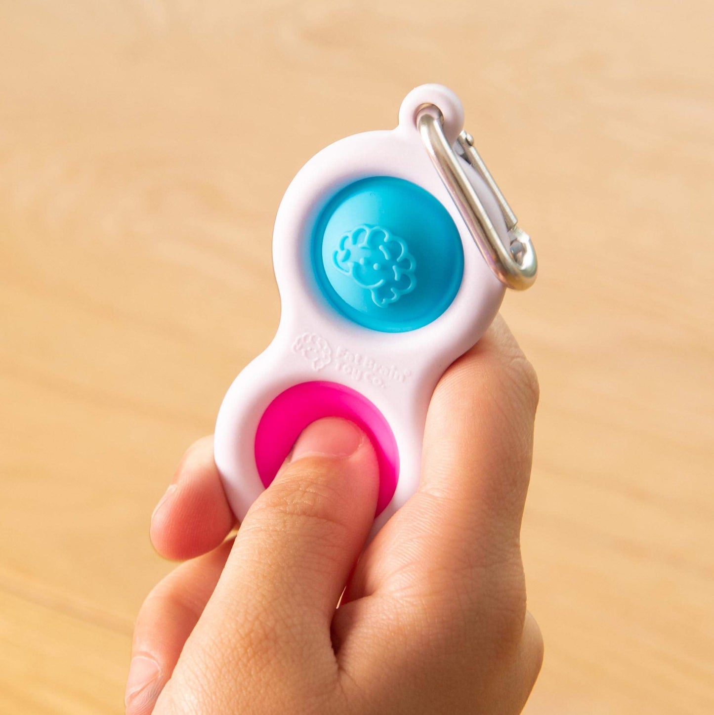 Fat Brain Toys Simpl Dimpl - Blue/Pink | Silent, Portable Fidget Toy for Focus and Calm
