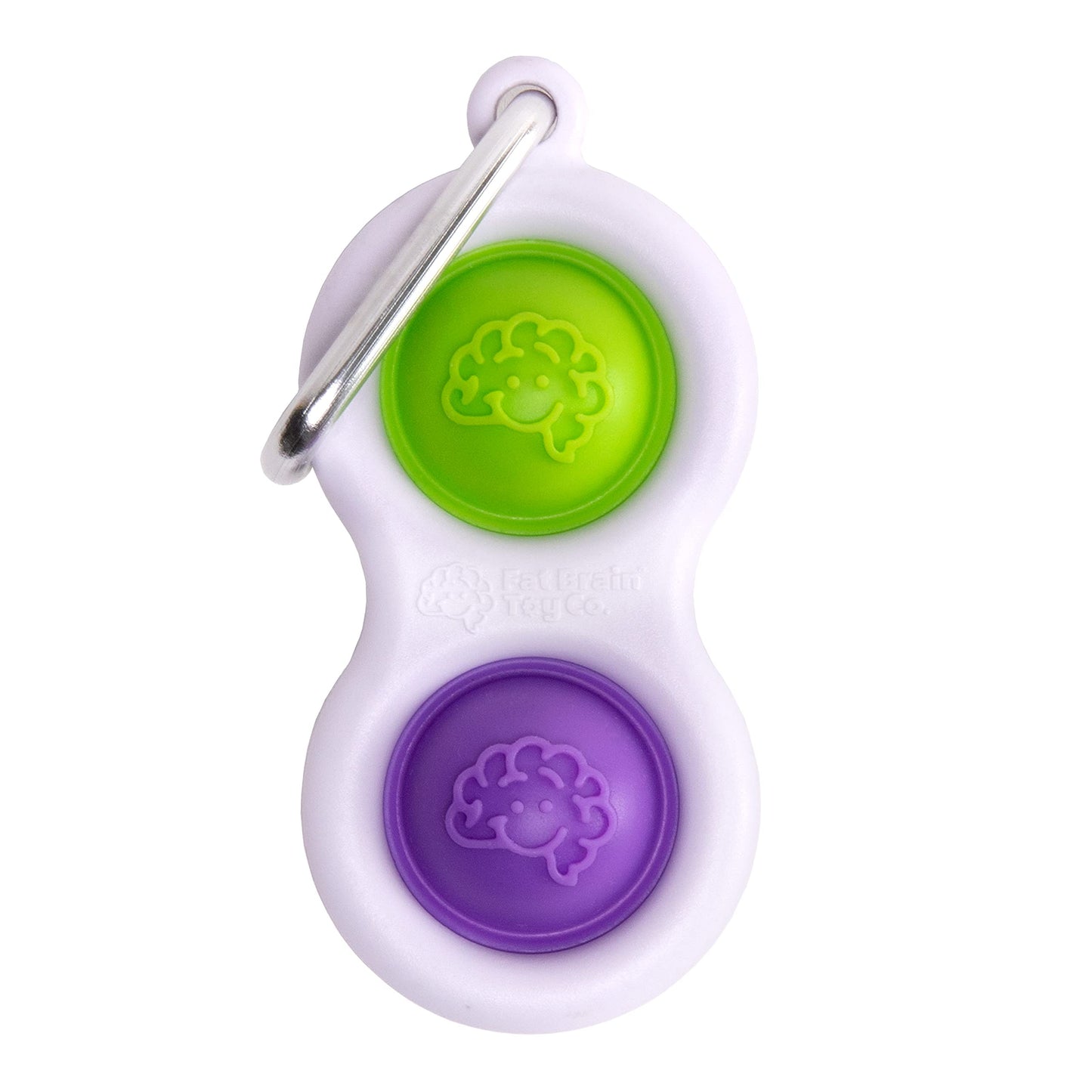 Fat Brain Toys Simpl Dimpl - Purple/Lime Popping Fidget Keychain