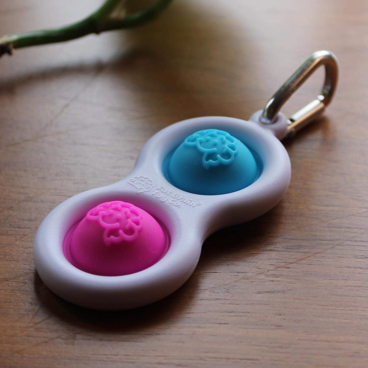 Fat Brain Toys Simpl Dimpl - Blue/Pink | Silent, Portable Fidget Toy for Focus and Calm