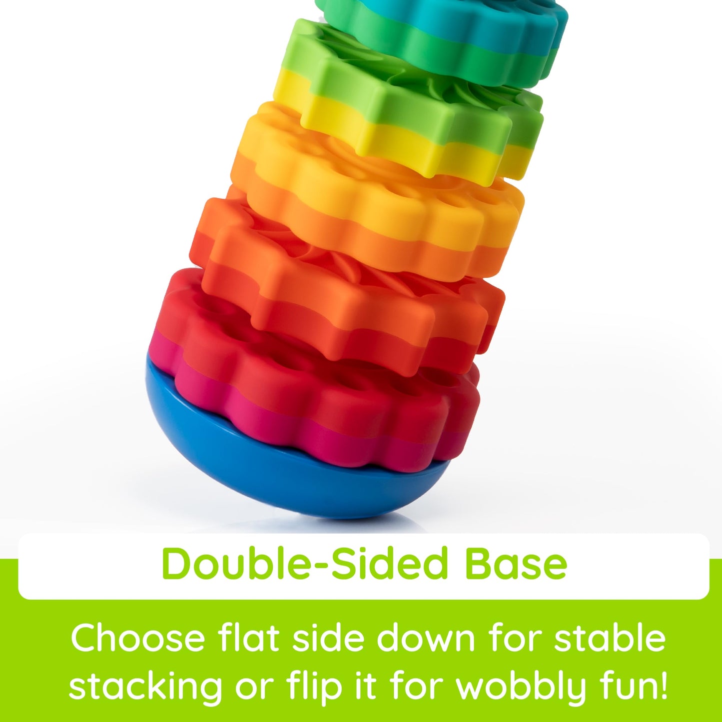 Fat Brain Toys SpinAgain – Stacking & Spinning Toy for Toddlers 1+