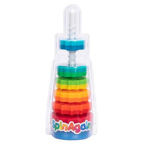 Fat Brain Toys SpinAgain – Stacking & Spinning Toy for Toddlers 1+