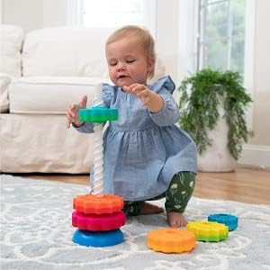 Fat Brain Toys SpinAgain – Stacking & Spinning Toy for Toddlers 1+