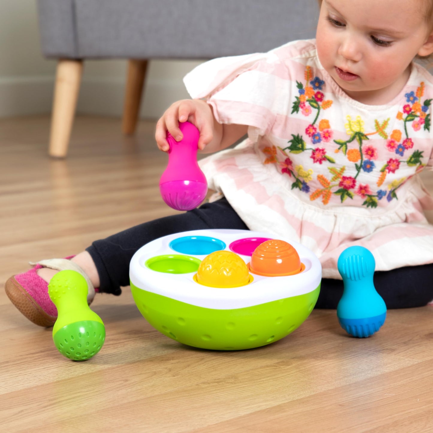 Fat Brain Toys SpinnyPins – Multicoloured Spinning & Sorting Toy for 18 Months+