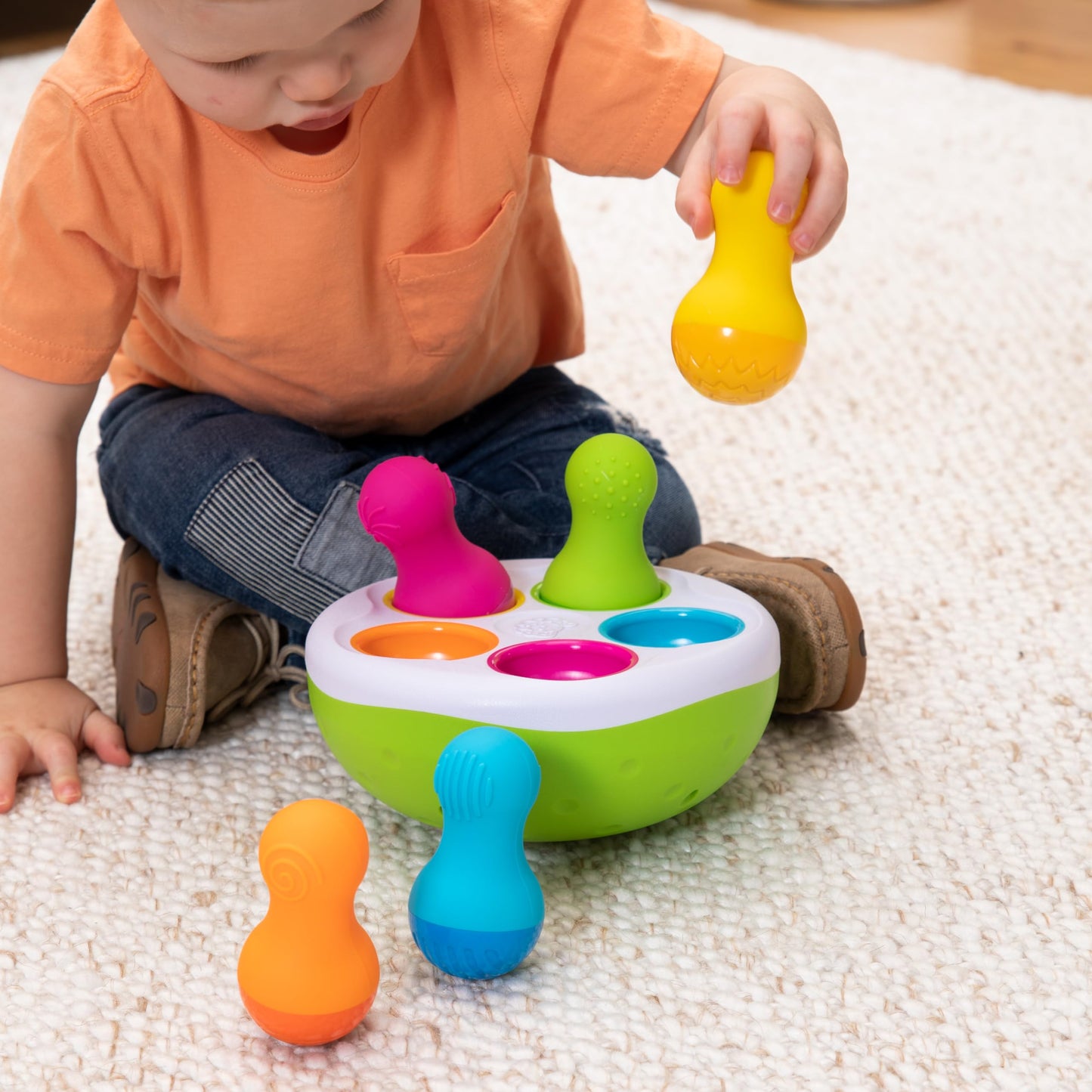 Fat Brain Toys SpinnyPins – Multicoloured Spinning & Sorting Toy for 18 Months+