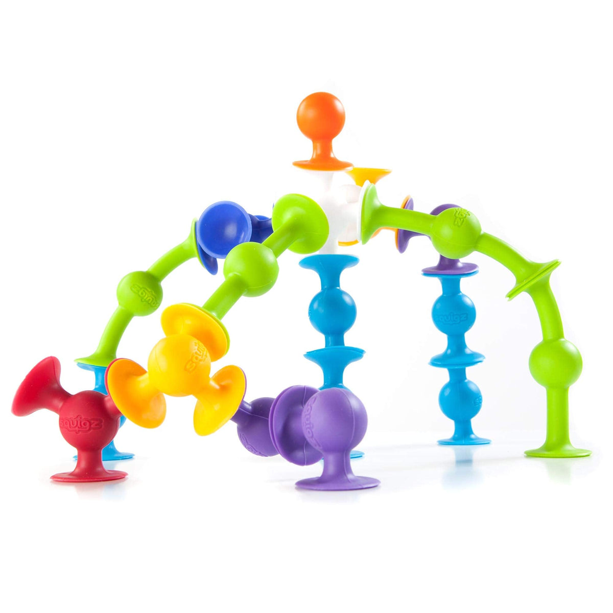 Fat Brain Toys Squigz Starter Set – 24-Piece Suction Bath Toys for Sensory Play, Ages 3+