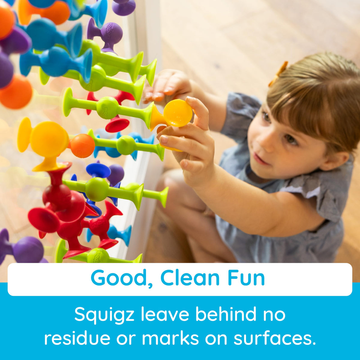 Fat Brain Toys Squigz Starter Set – 24-Piece Suction Bath Toys for Sensory Play, Ages 3+
