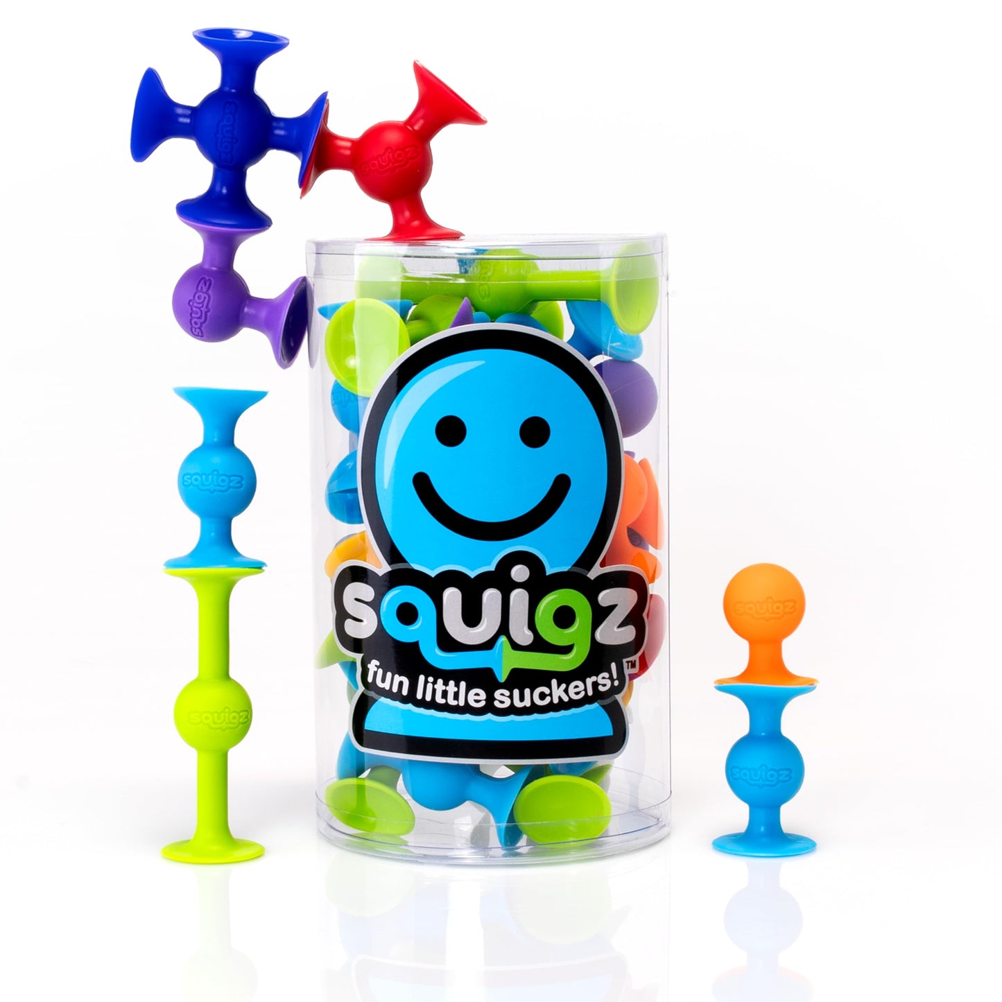 Fat Brain Toys Squigz Starter Set – 24-Piece Suction Bath Toys for Sensory Play, Ages 3+