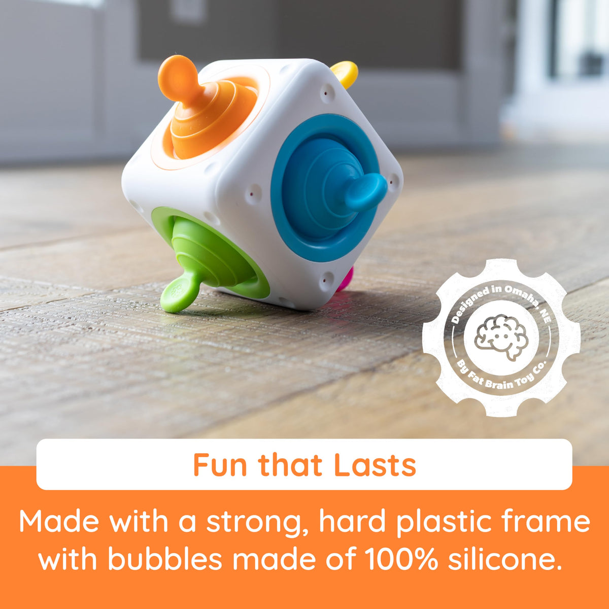 Fat Brain Toys Tugl Cube Popping Fidget Toy – Portable Sensory Cube for All Ages