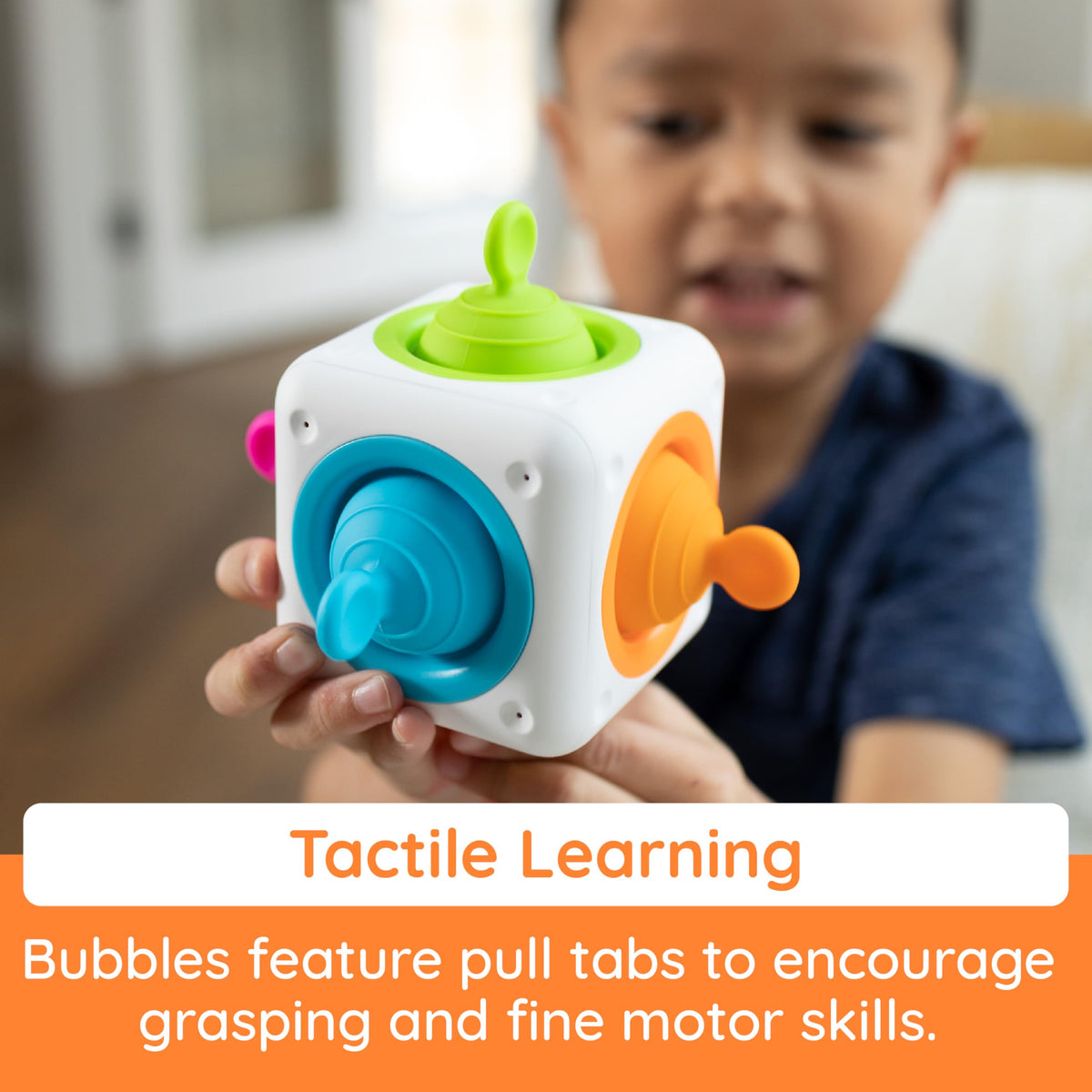 Fat Brain Toys Tugl Cube Popping Fidget Toy – Portable Sensory Cube for All Ages
