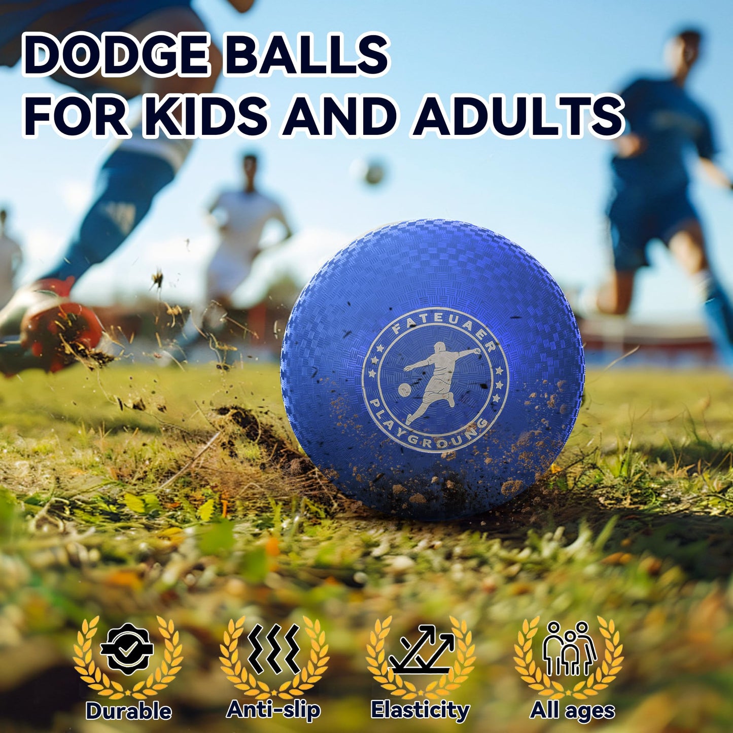 FATEUAER 10 Inch Kickball Set – Durable Outdoor Balls with Carry Bag for Kids and Adults
