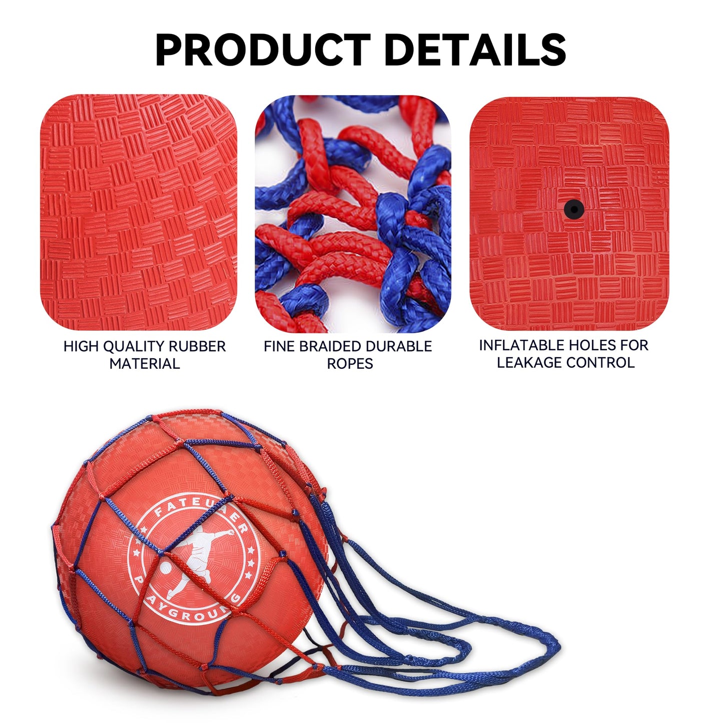 FATEUAER 10 Inch Kickball Set – Durable Outdoor Balls with Carry Bag for Kids and Adults
