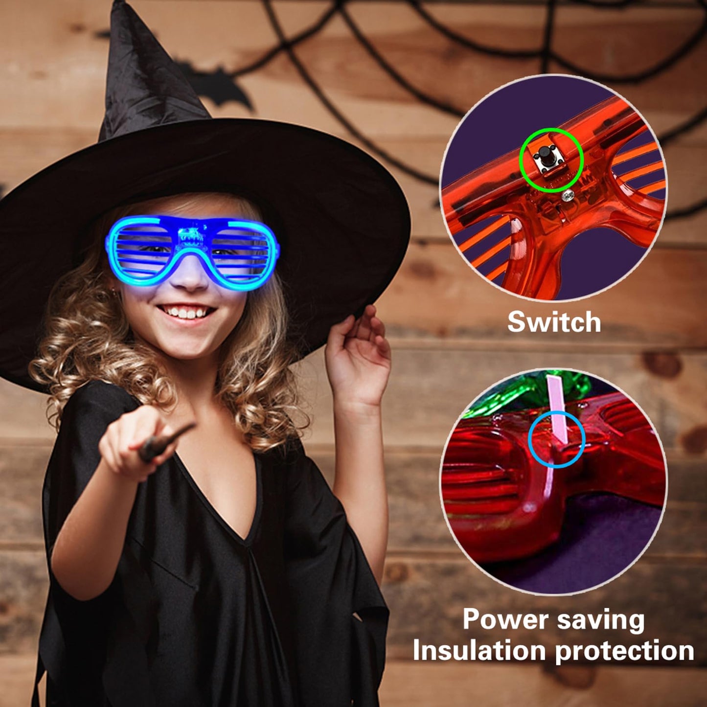 FathiSooc 35-Pack LED Glow Glasses – 5 Neon Colors for Parties, Festivals & Cosplay