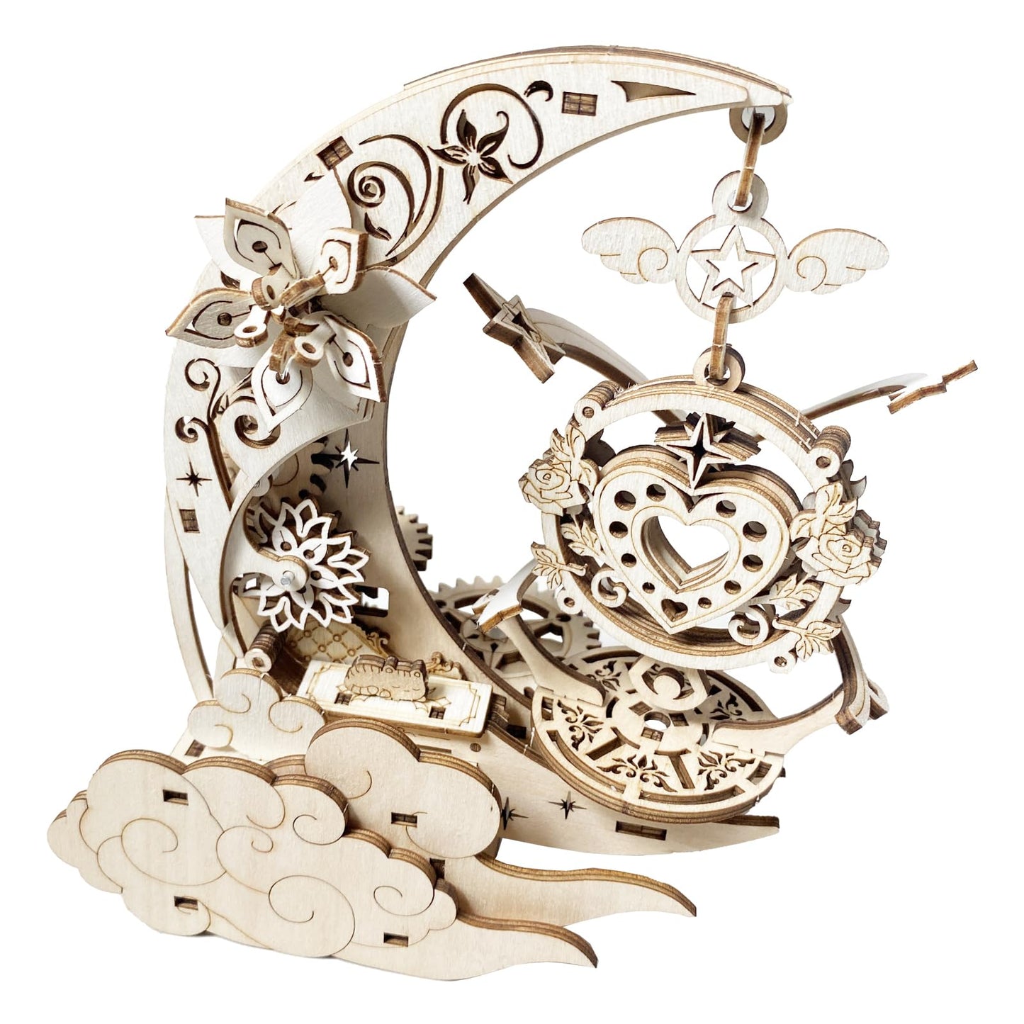 FAUCLY Wooden 3D Puzzle for Adults – Mechanical Music Box Model Kit (DIY Wood Craft, 14+)