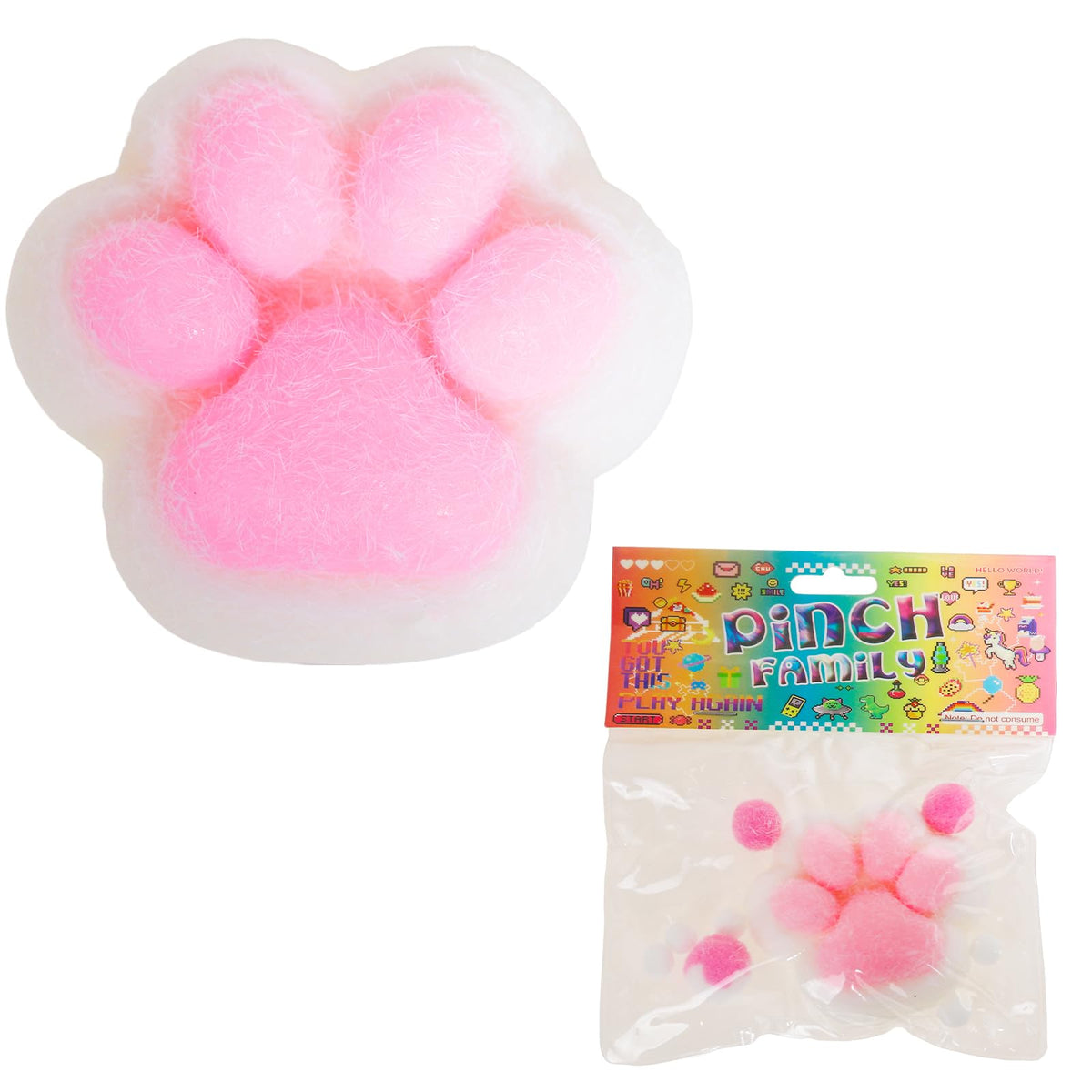 FauKait Cat Paw Squishy Toy – 3.15in Big Kawaii Fufu Fidget Stress Ball