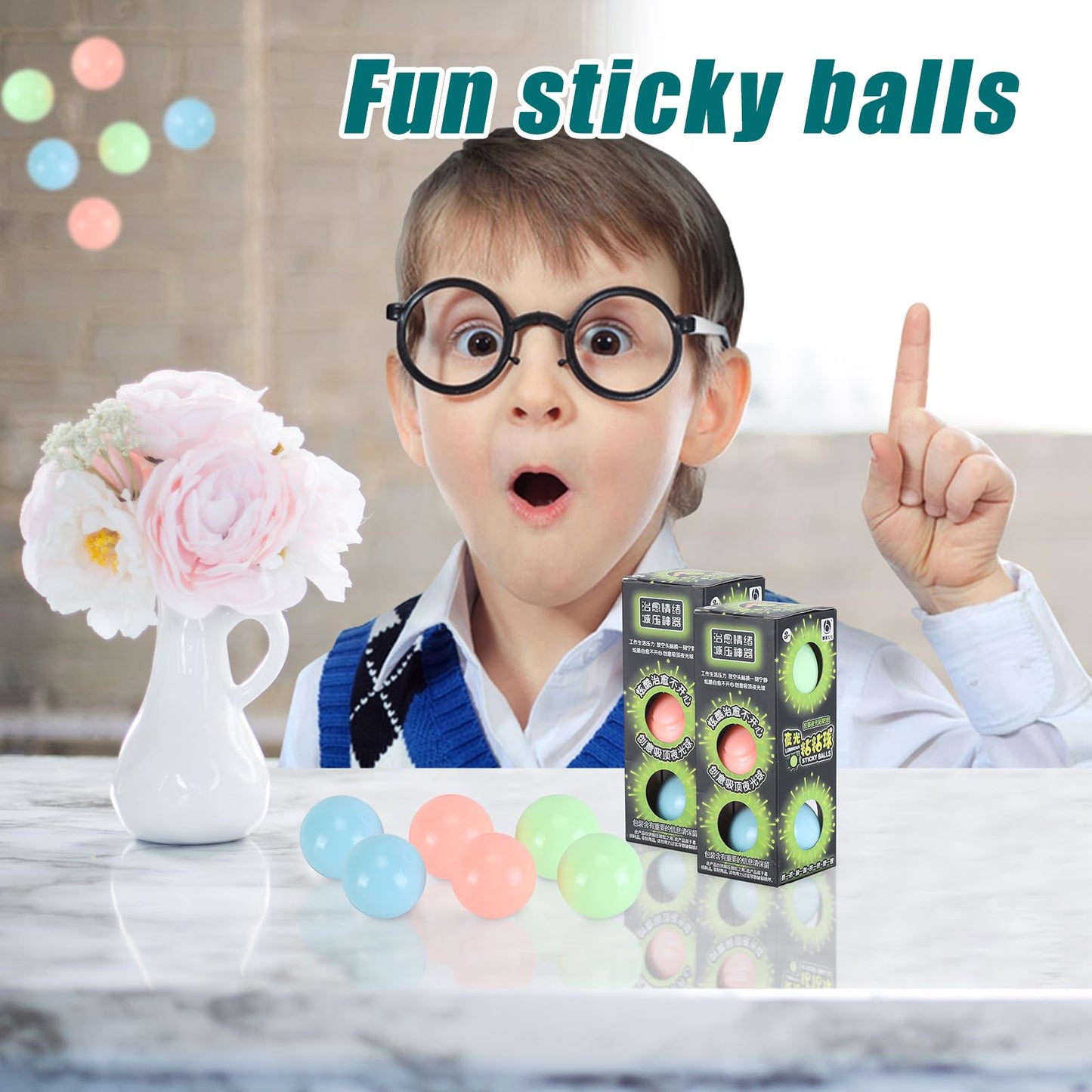 FauKait 3-Pack Dream Balls – Glow-in-the-Dark Ceiling Sticky Balls for ASMR & Stress Relief