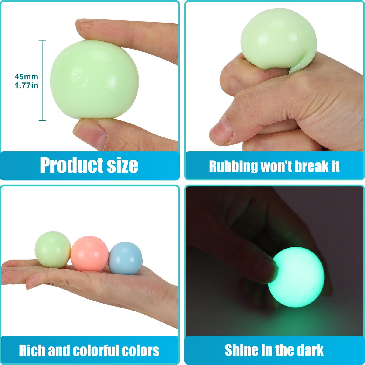 FauKait 3-Pack Dream Balls – Glow-in-the-Dark Ceiling Sticky Balls for ASMR & Stress Relief