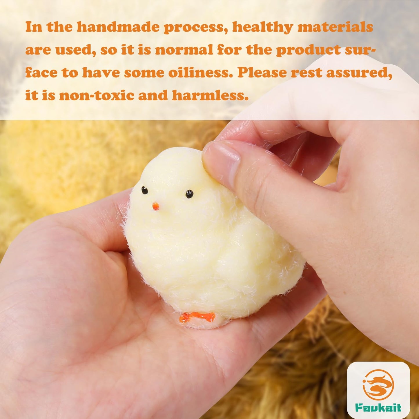 FauKait 3pcs Handmade Chick Squeeze Toys – Ultra Soft Silicone Squishies