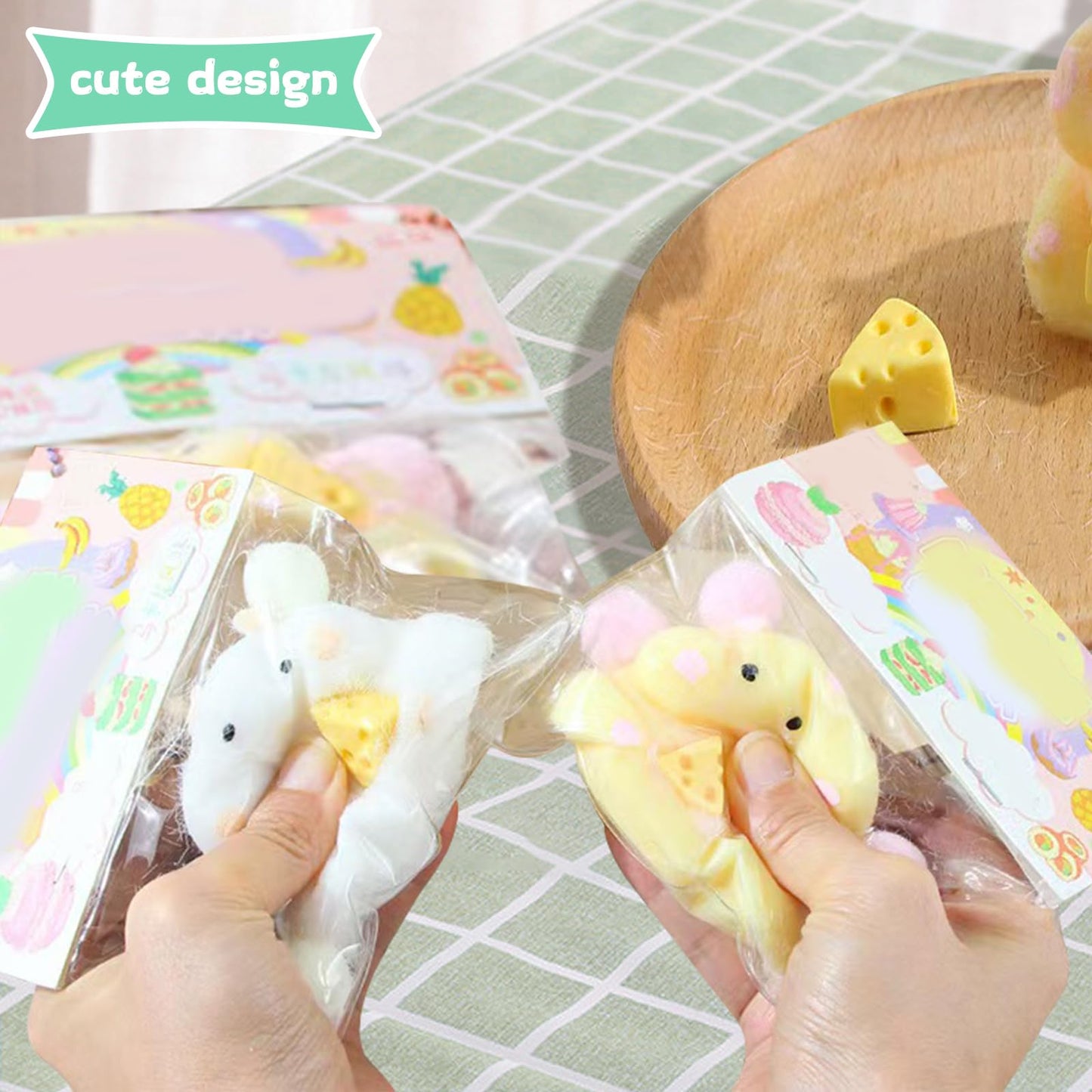 FauKait 2-Pack Squishy Hamster Toys – 3-Inch Soft Squeeze, Fidget & Stress Relief for Kids & Adults