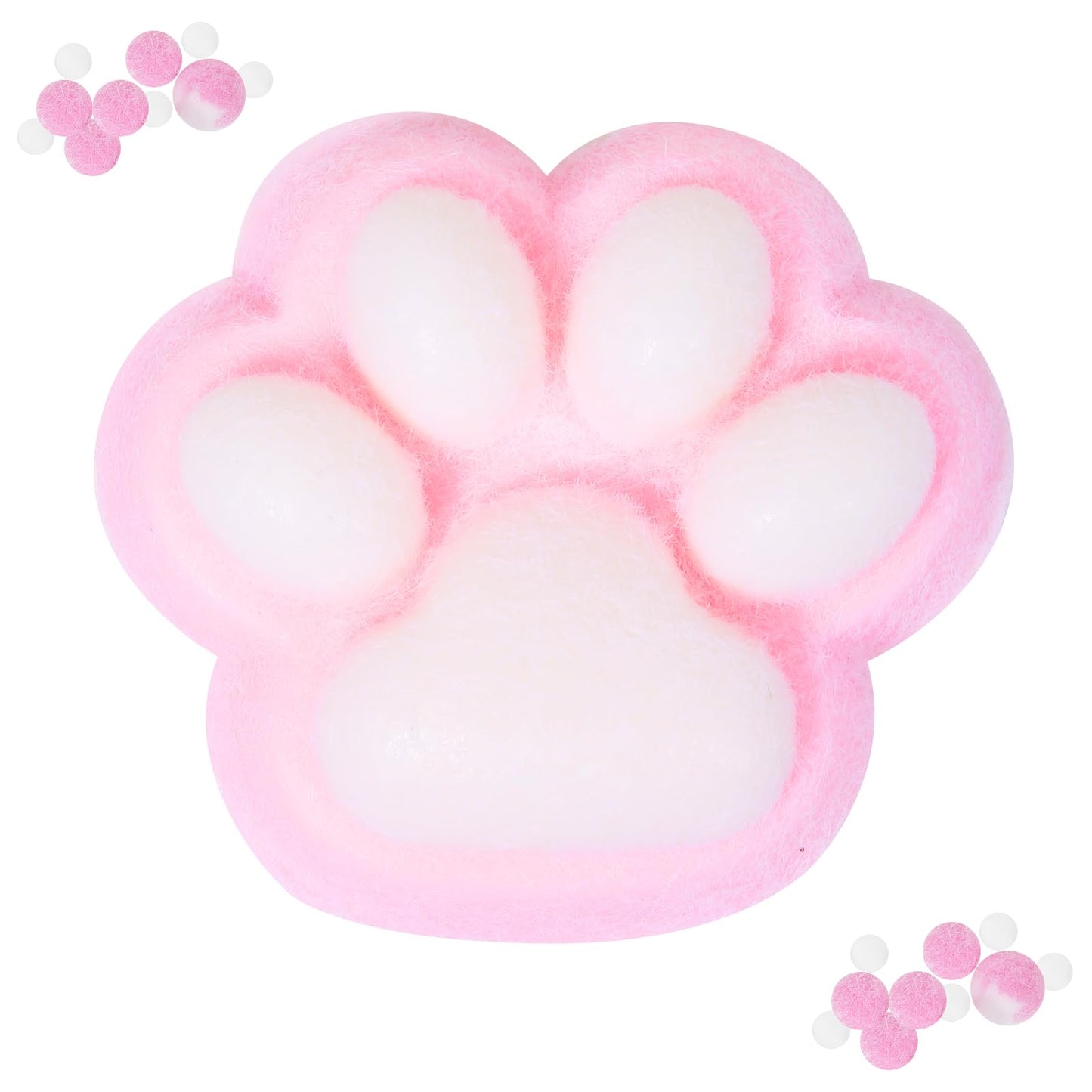 FauKait Pink 5in Cat Paw Squishy – Cute Kawaii Fidget Toy for Kids & Adults
