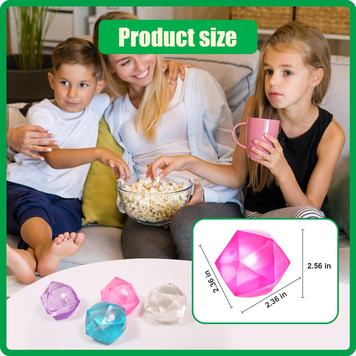 FauKait Pink 2.45 Stress Cube – Portable Diamond Malt Sugar Fidget Ball
