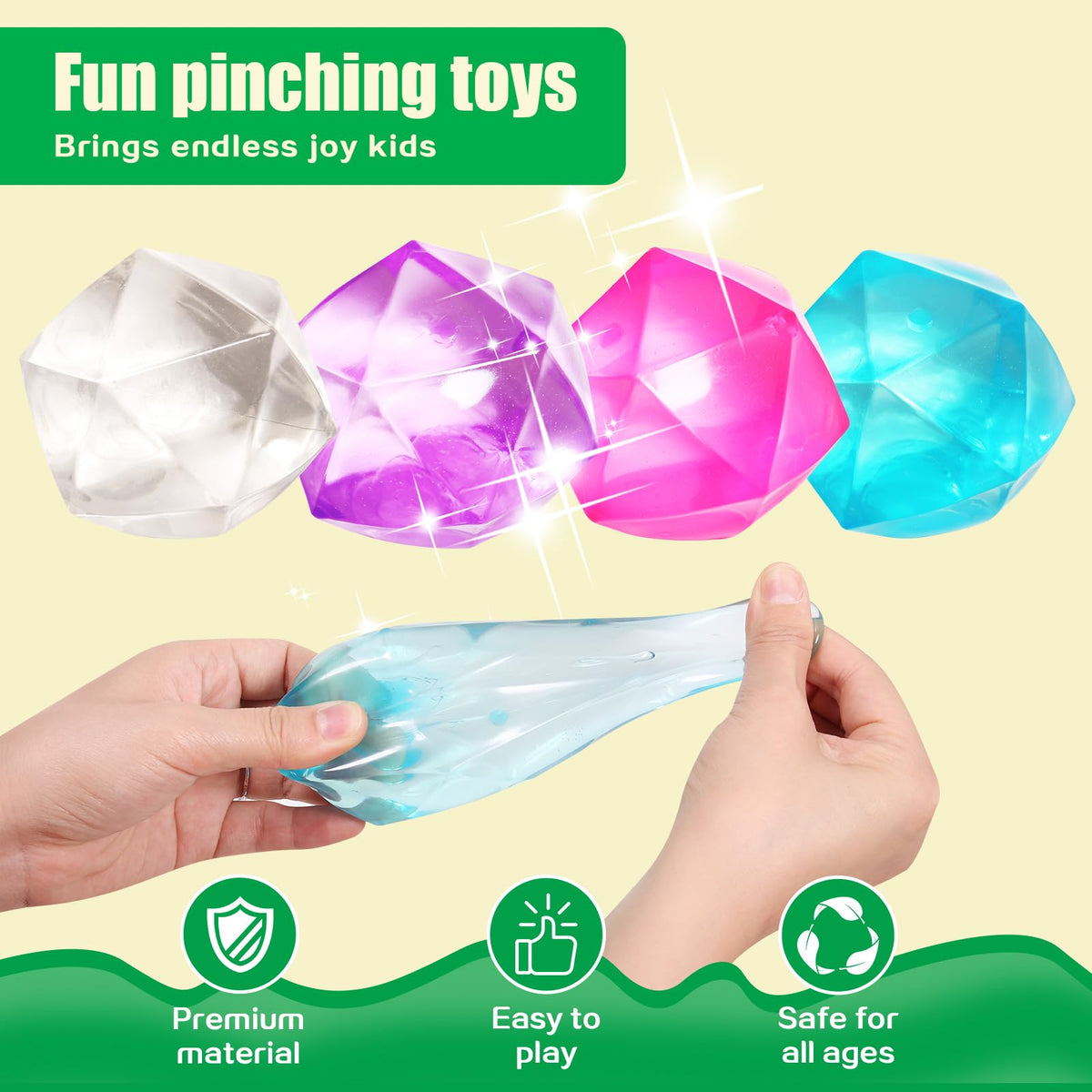 FauKait Pink 2.45 Stress Cube – Portable Diamond Malt Sugar Fidget Ball