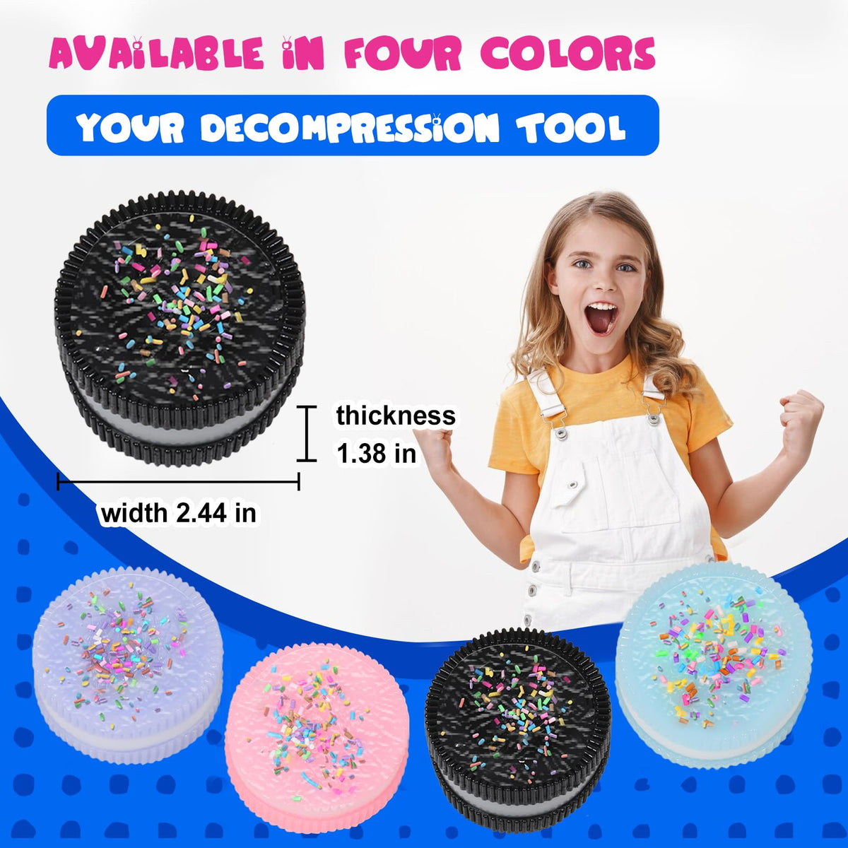 Faukait 3pc Handmade Pink Cookie Squishy – Soft Silicone Stress Relief Toys
