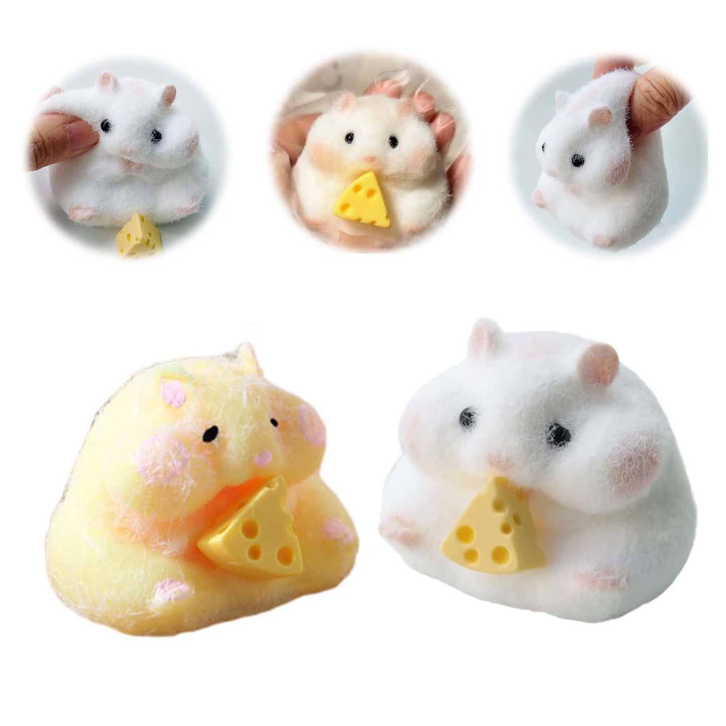 FauKait 2-Pack Squishy Hamster Toys – 3-Inch Soft Squeeze, Fidget & Stress Relief for Kids & Adults