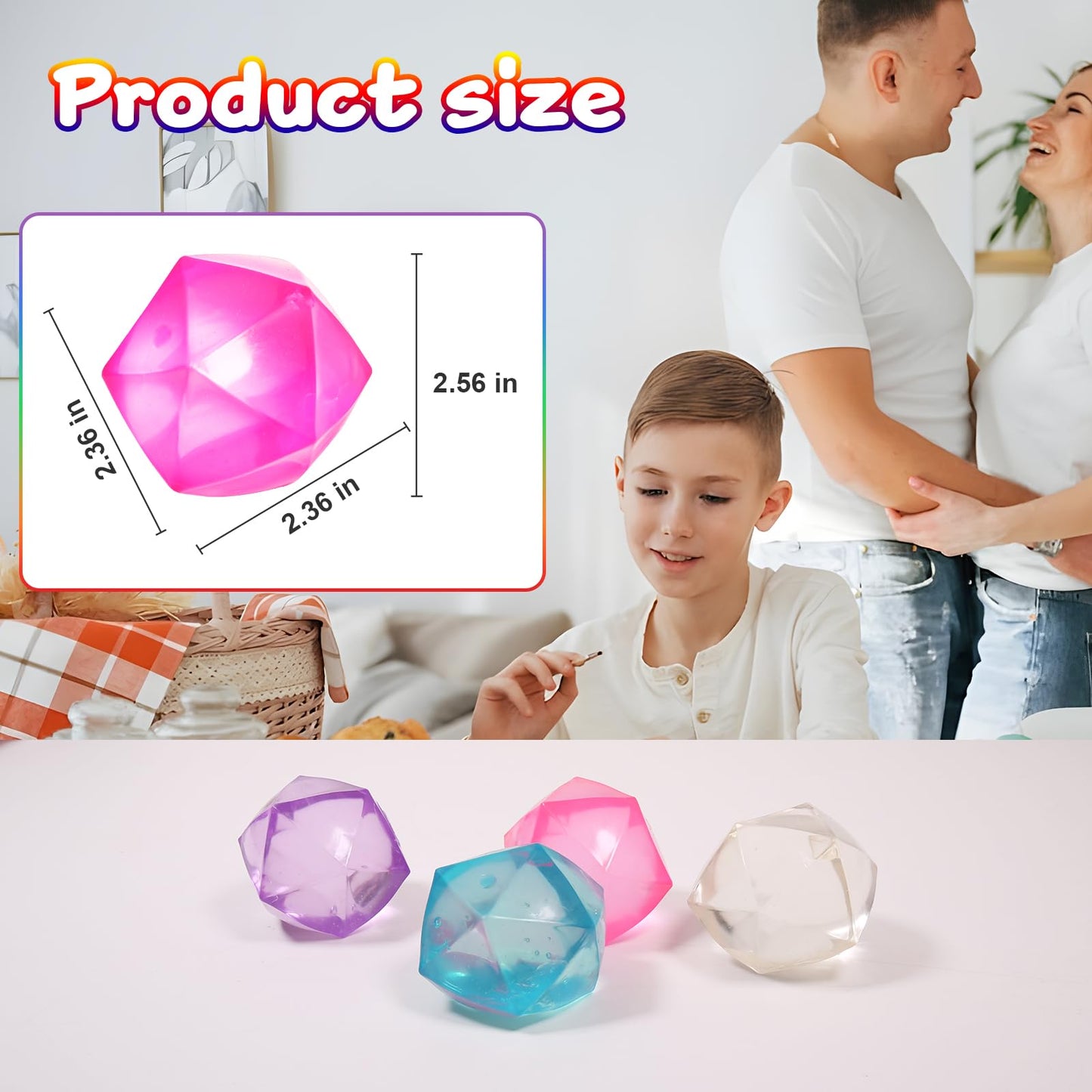 FauKait 1pc Big 2.45 Random Color Stress Cube – Portable Squishy Fidget Toy