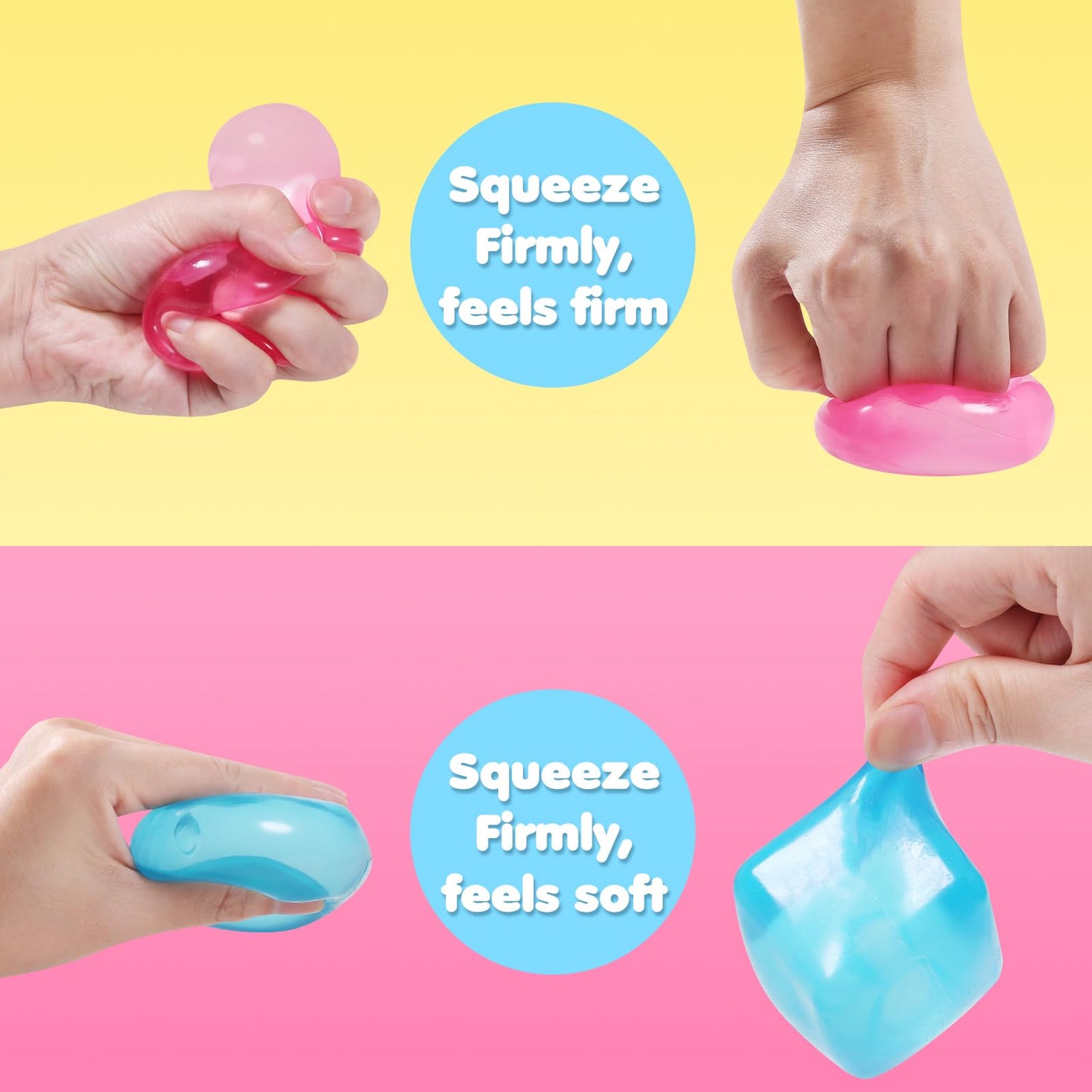 FauKait 2-Pack Stress Cube Squishy Fidget Toys – Ice Cube Squares for Adults & Kids