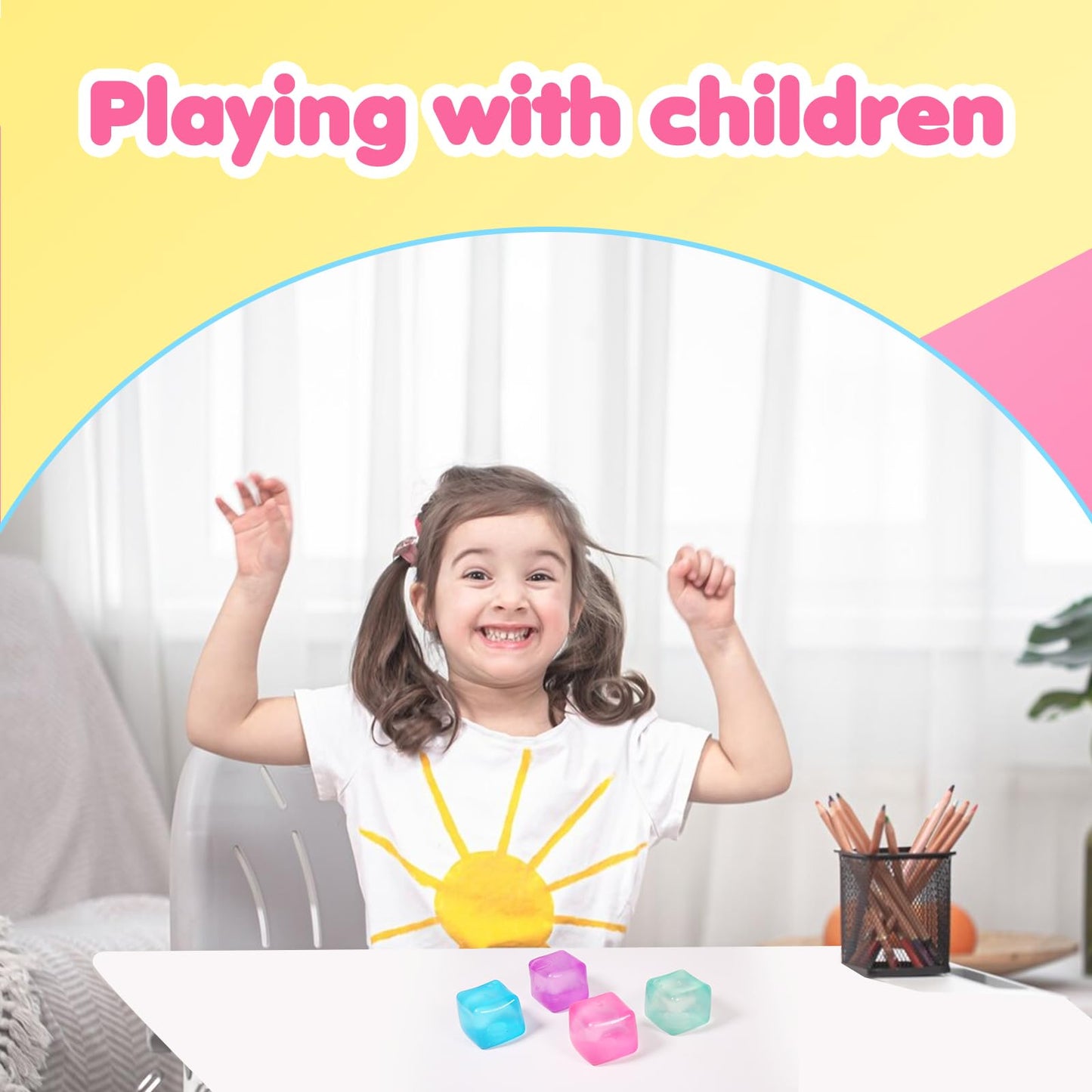 FauKait 2-Pack Stress Cube Squishy Fidget Toys – Ice Cube Squares for Adults & Kids