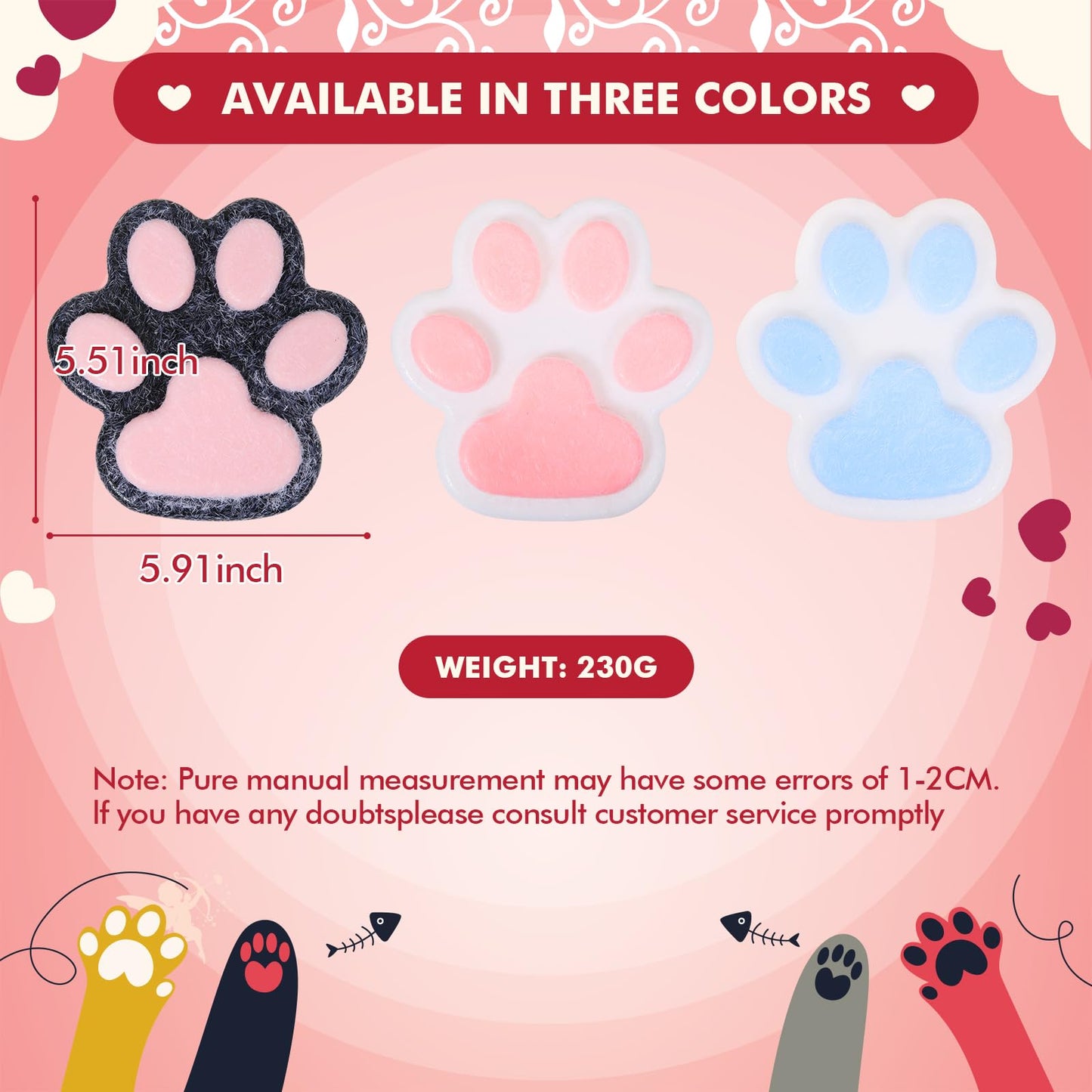 FauKait 2pcs Cat Paw Squishy Toys – 5.5-Inch Big Cute Kawaii Fufu Squishies