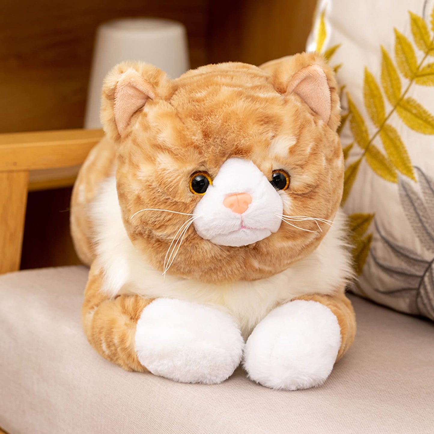 Fawowe Cat Weighted Plush Toy — Realistic 21.6" Hugging Cat Pillow, 3.9 lbs