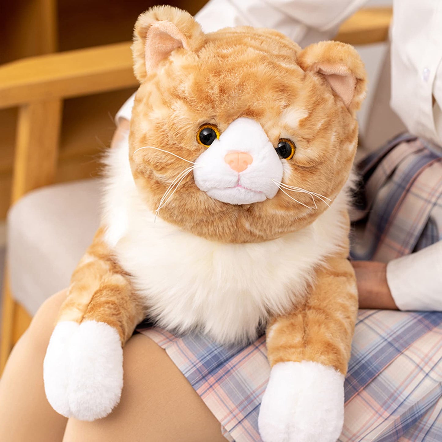 Fawowe Cat Weighted Plush Toy — Realistic 21.6" Hugging Cat Pillow, 3.9 lbs