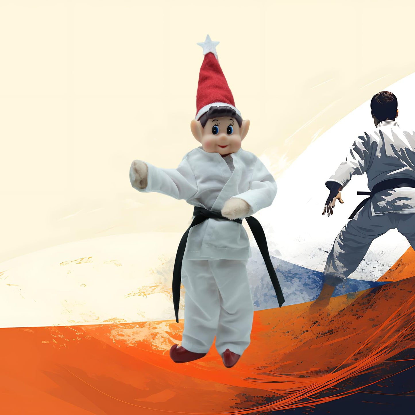 Fayelfland Taekwondo Couture for 12-Inch Elf Dolls – Easy Wear, 3 Belt Colors, Doll Not Included