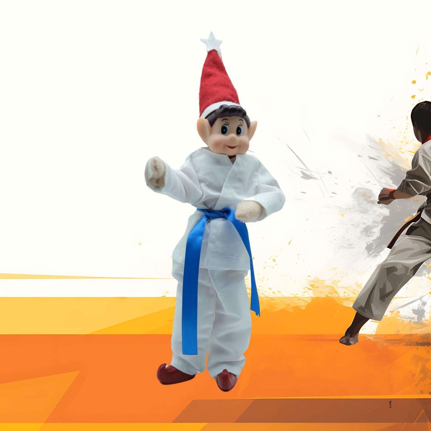 Fayelfland Taekwondo Couture for 12-Inch Elf Dolls – Easy Wear, 3 Belt Colors, Doll Not Included
