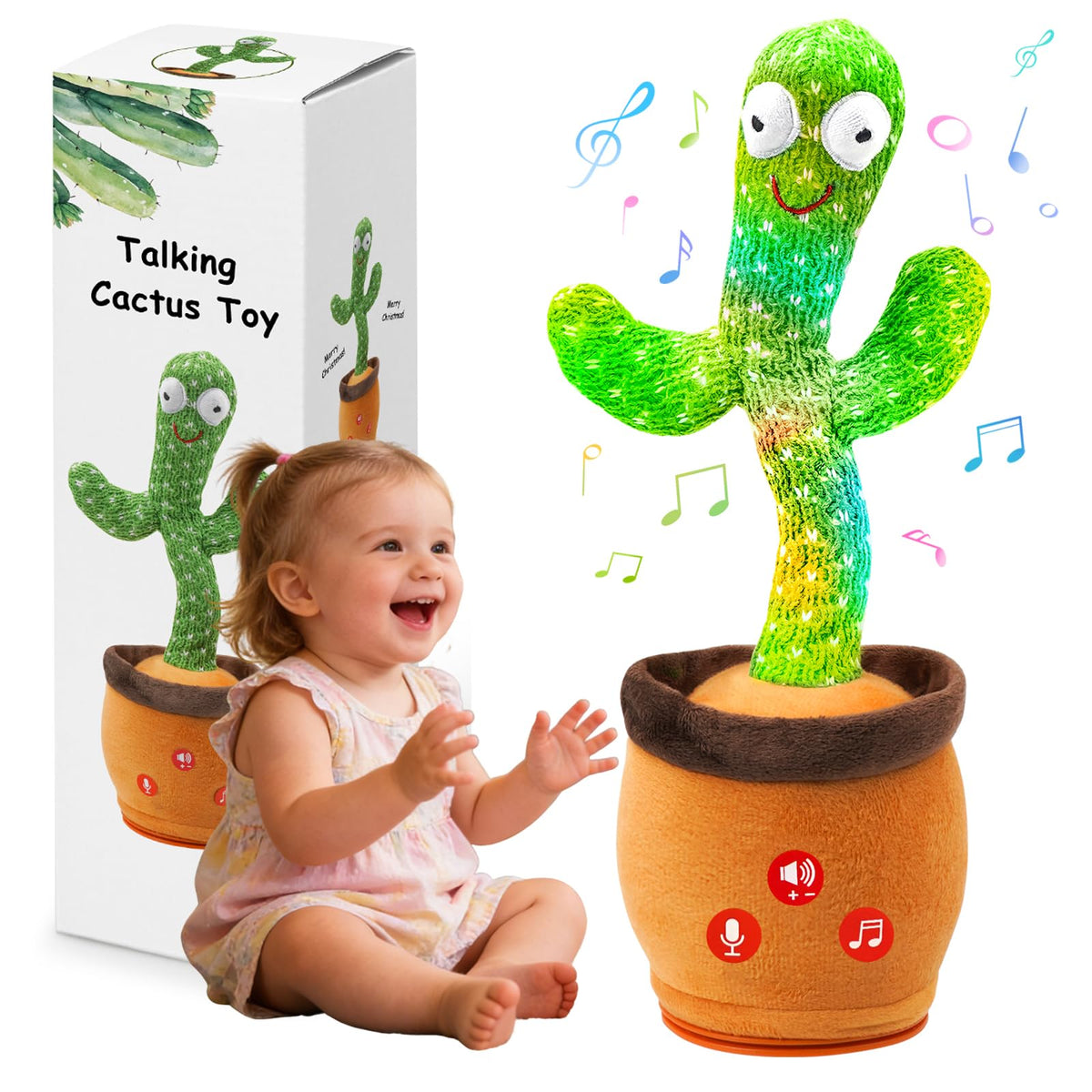 FAYOUCZ Dancing Talking Cactus Toy – Interactive Singing & Volume Control