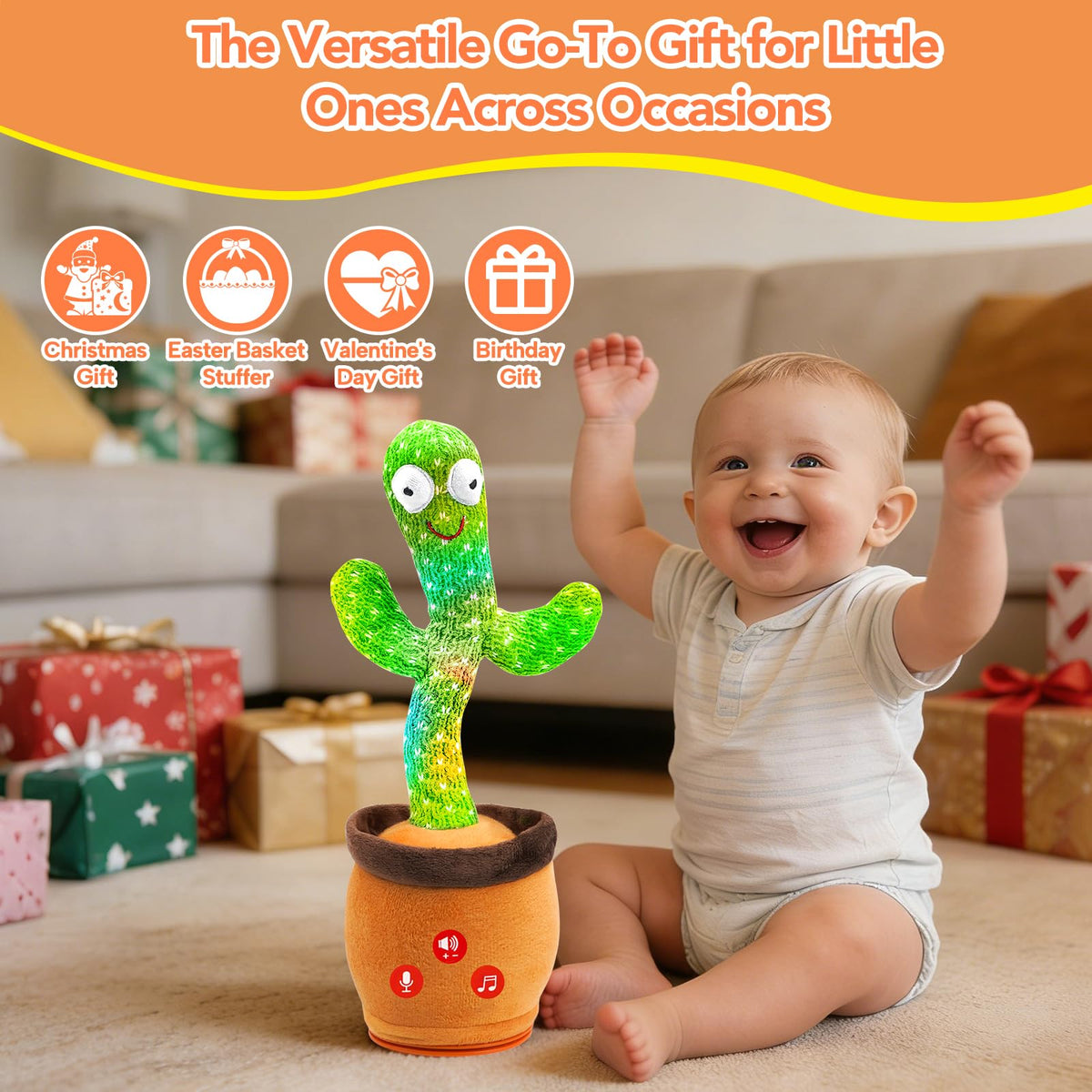 FAYOUCZ Dancing Talking Cactus Toy – Interactive Singing & Volume Control