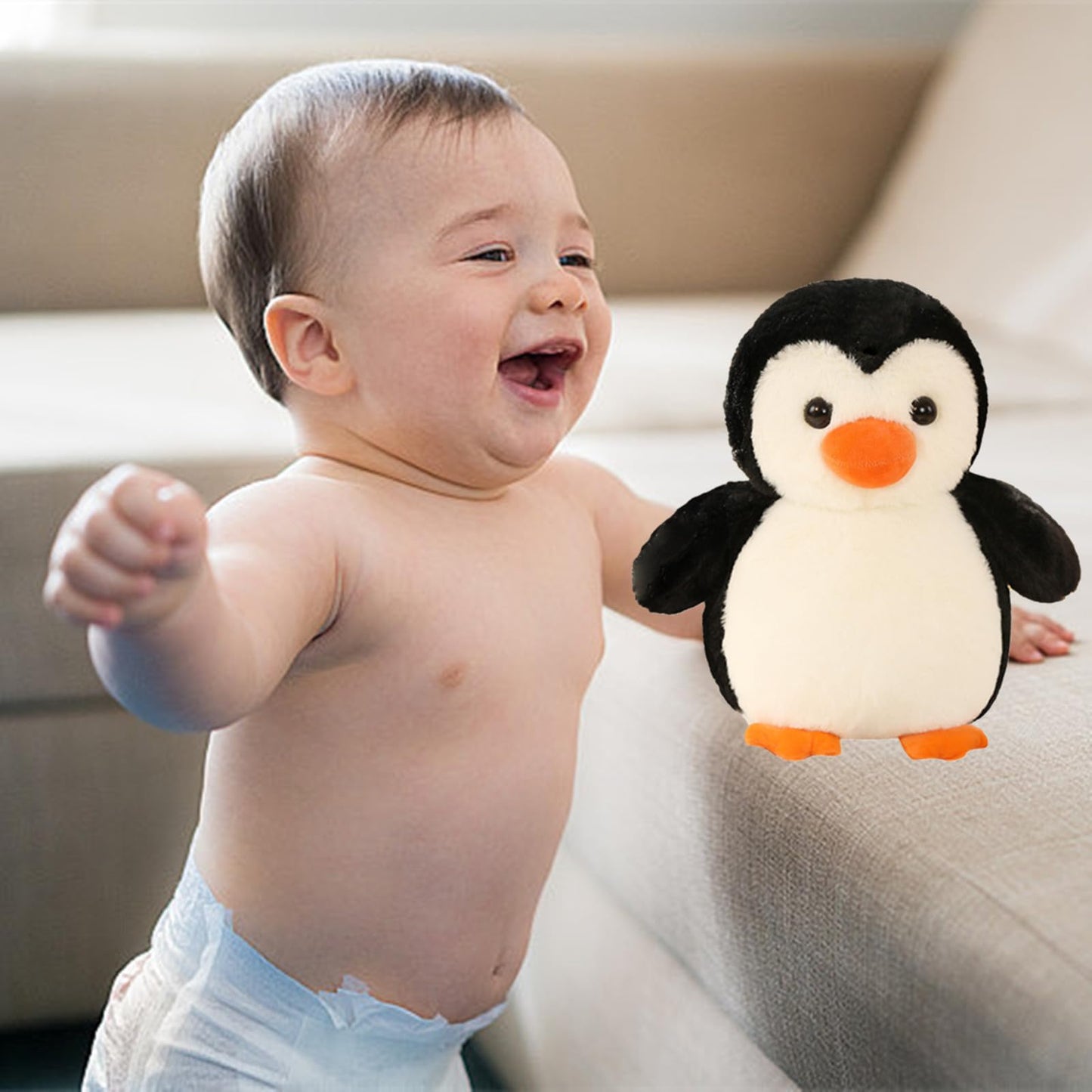 FAYUAKU 8.6-inch Penguin Plush Doll – Soft Huggable Stuffed Animal for Kids