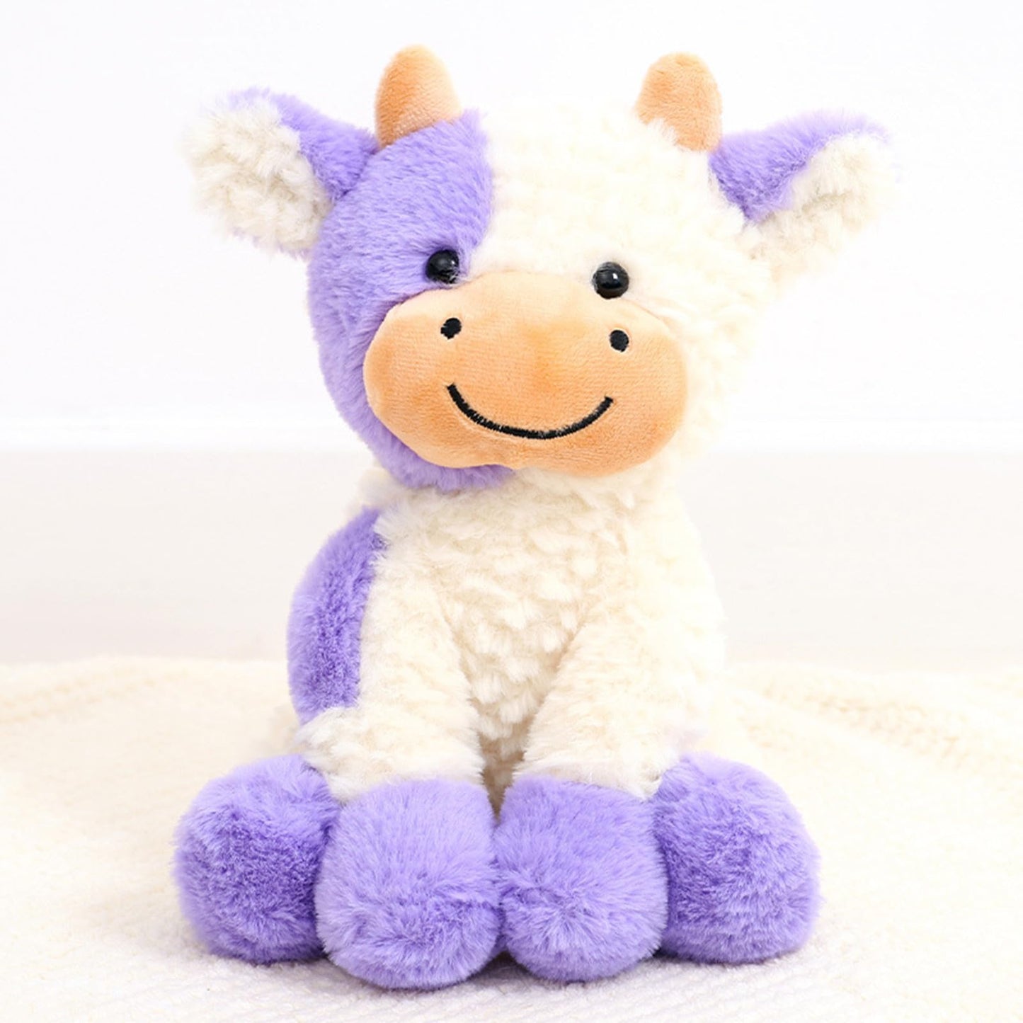 FAYUAKU 9-Inch Purple Cow Plush Doll – Soft Cow Stuffed Animal for Kids