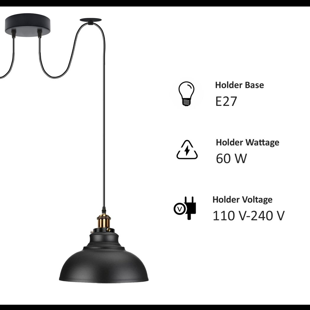 Burgundy Vintage 2 Way Ceiling Pendant Light Metal Industrial Style 29cm, E27 Base Hanging Pendant Lamp