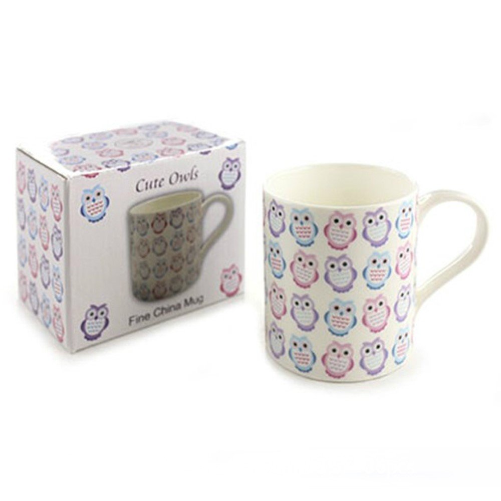 cute owls fine china mug