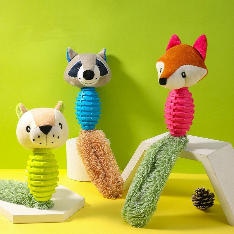 Plush Animal Pet Toy | Interactive TPR & Plush Toy for Dogs & Cats