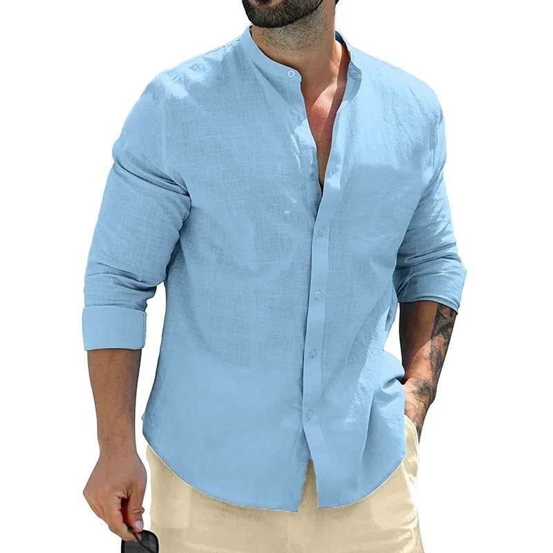 Autumn Mens Long Sleeve Shirts Cotton Business  Men