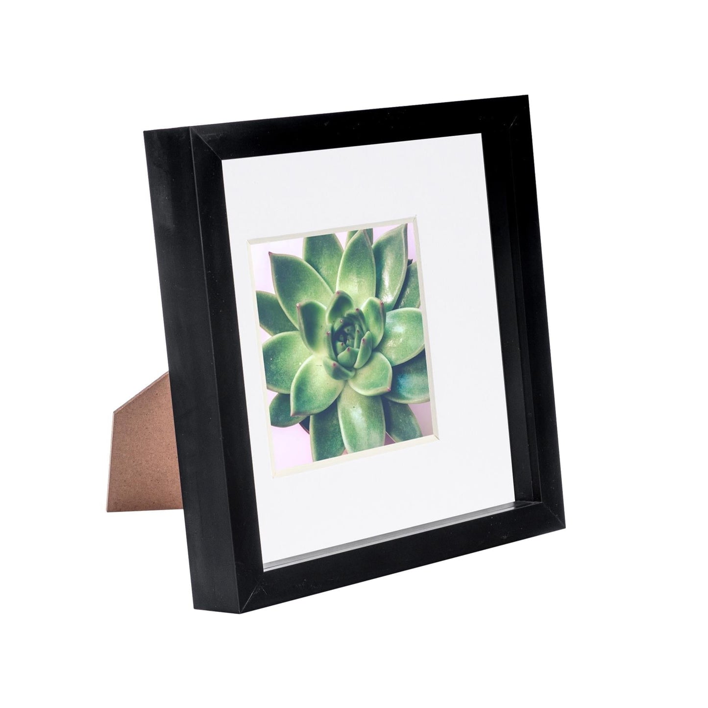 8" x 8" Black 3D Box Photo Frame - with 4" x 4" Mount