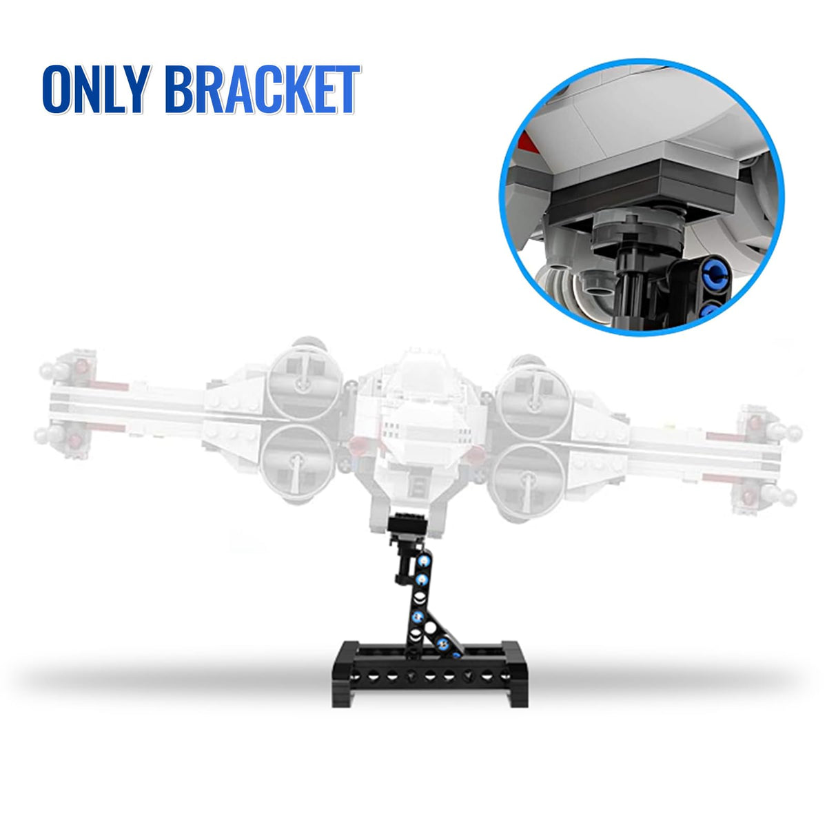 FCEYOUT Display Stand for Lego X-Wing 75301, TIE Bomber 75347, Mando N-1 75325 – Adjustable 2-Pack