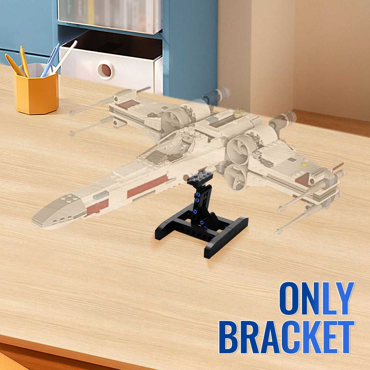 FCEYOUT Display Stand for Lego X-Wing 75301, TIE Bomber 75347, Mando N-1 75325 – Adjustable 2-Pack
